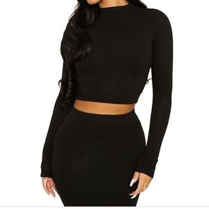 The NW crop, naked wardrobe high neck crop top